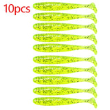 10pcs T-Tail Worm Soft Lures