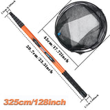 MBLN Ultralight Carbon Fiber Telescopic Fishing Landing Net – 325cm with Alloy Net Head
