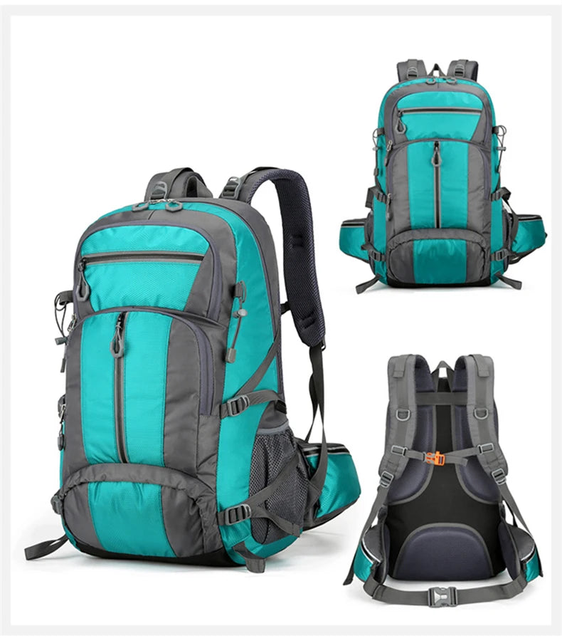 50L Nylon Backpack Camping Bag Outdoor Sport Hiking Trekking Climbing Travel Shoulder Reflective Shoes Luggage Outdoor Men Bag