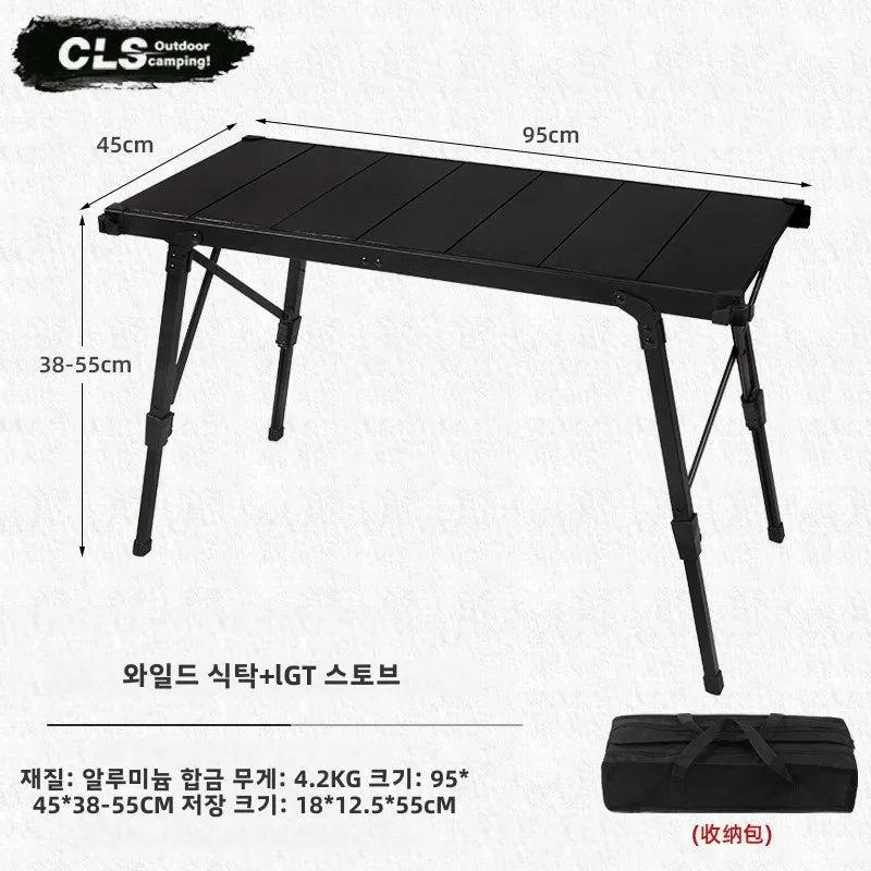 MOUNTAINHIKER Folding Camping IGT Table – Lightweight Wood Outdoor BBQ & Picnic Table