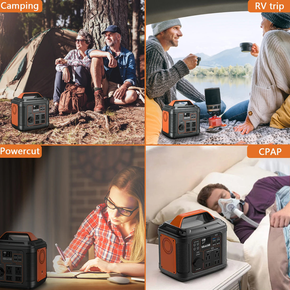 Portable Power Station 300W – Solar Generator with AC/DC & LED Light