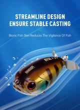 Kingdom GoldPop 35mm 5.4g Topwater Whopper Popper Fishing Lure Pike Fishing Floating Wobbler Artificial Hard Bait with Propeller