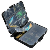 Portable 2-Layer Plastic Fishing Tackle Box – 12-Compartment Bait and Hook Storage Case