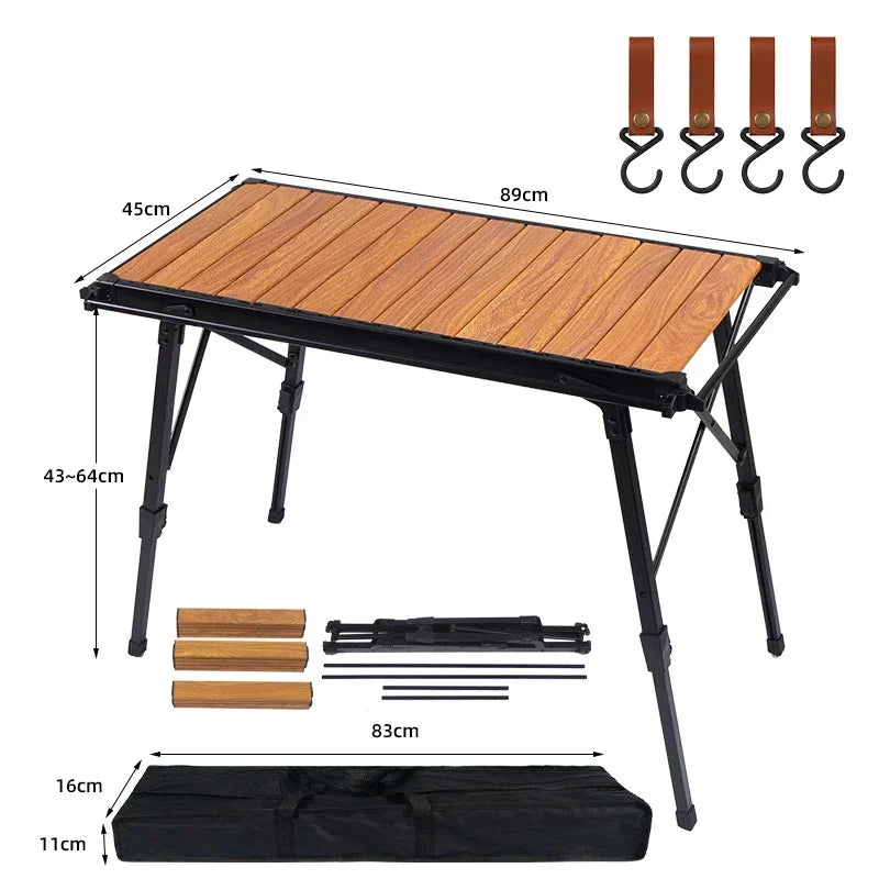 MOUNTAINHIKER Folding Camping IGT Table – Lightweight Wood Outdoor BBQ & Picnic Table