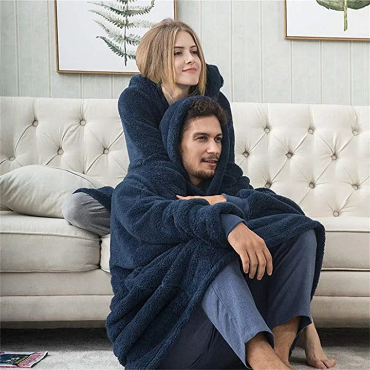 Women’s Winter Fleece Hoodie – Thick Warm Long Pullover with Pockets