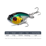 Kingdom GoldPop 35mm 5.4g Topwater Whopper Popper Fishing Lure Pike Fishing Floating Wobbler Artificial Hard Bait with Propeller