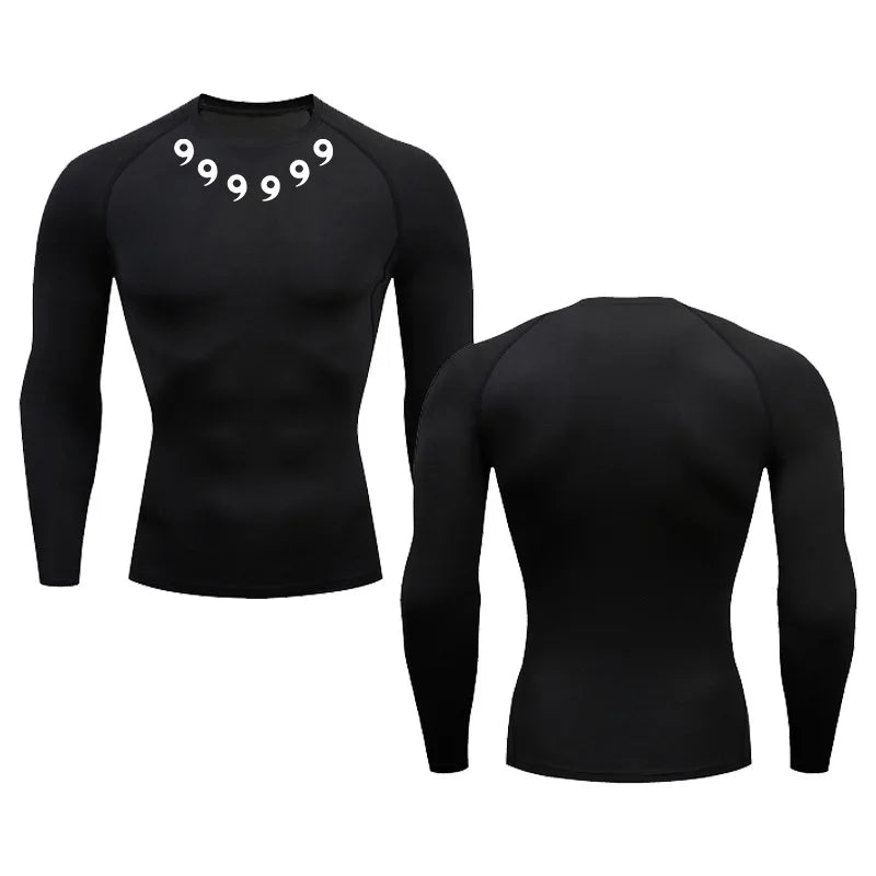 Men’s Bodysuit Tights & 3D Printed Double-Layer Shorts