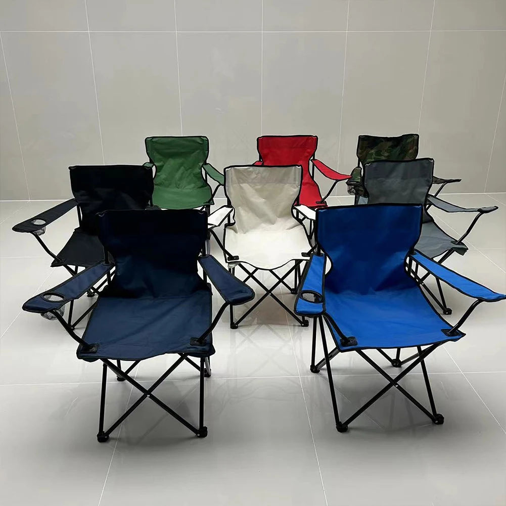Foldable Camping Chair – Portable Outdoor Seat with Bottle Holder