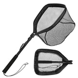 Floating Foldable Fishing Landing Net – Telescopic Pole with Rubber-Coated Mesh for Saltwater & Freshwater