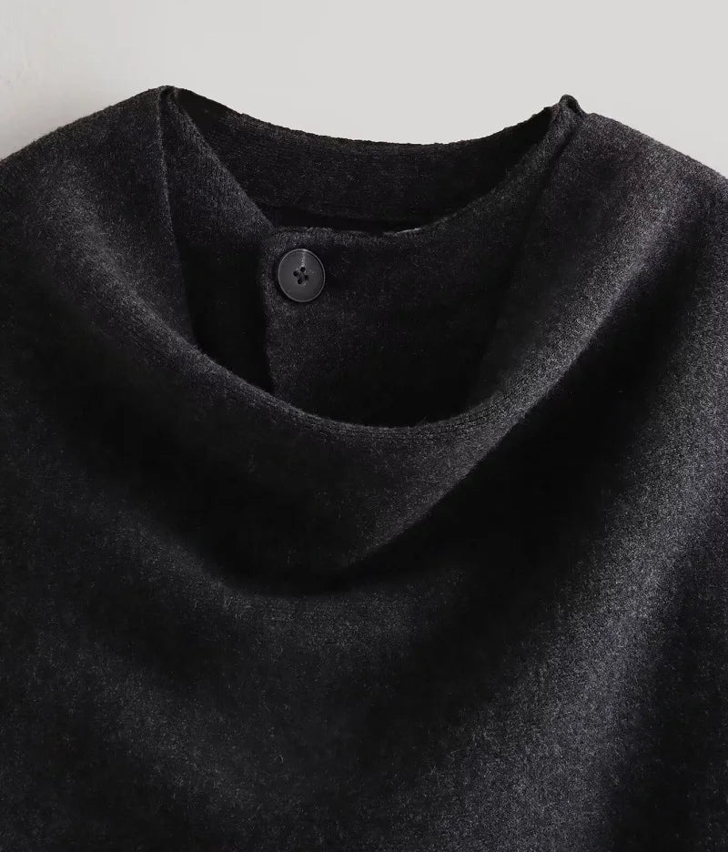 MUJER Women's Plush Padded Winter Coat – Asymmetric Scarf Parka