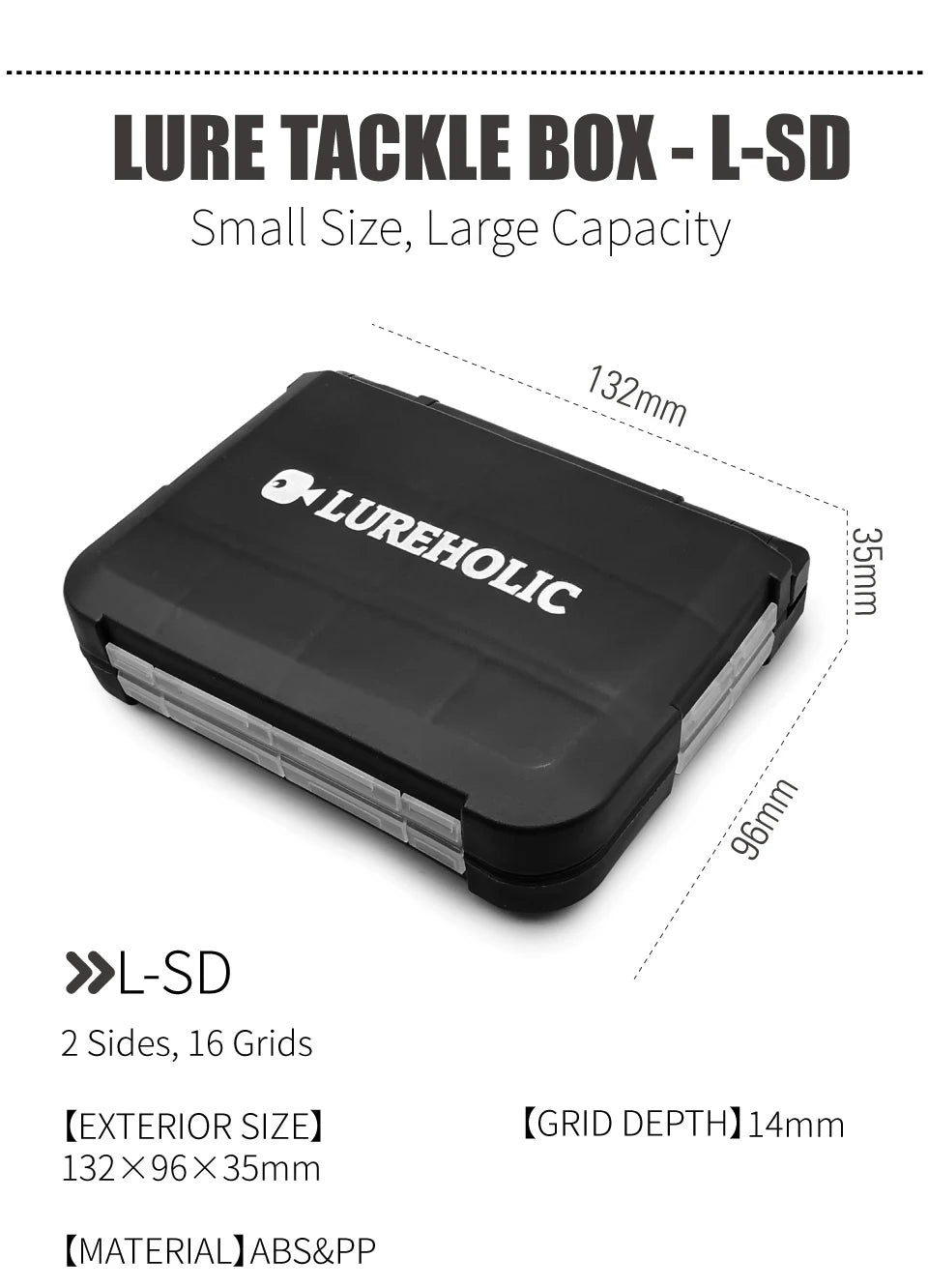 LUREHOLIC Fishing Tackle Box – Waterproof Organizer for Lures, Hooks, Jig Heads, Swivels, Snaps & Fishing Accessories Storage