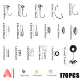 170–410PCS Professional Fishing Kit with Tackle Box – Hooks, Sinkers & Swivels for Bass, Trout & Saltwater Fishing, Rust-Proof Accessories