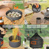 Camping Cookware Set – Non-Stick Pots, Teapot & Tableware for 2-3 People