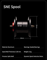 PURELURE ZANA Baitcasting Reel – 139g Aluminum Alloy Frame, 5.8g Spool, 7.6 Gear Ratio, 4KG Drag for Freshwater & Saltwater Fishing