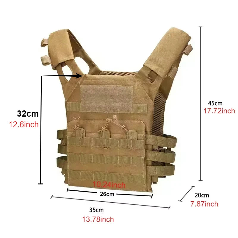 Nylon Tactical Vest – Body Armor Plate Carrier with MOLLE System for Airsoft