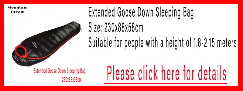 Winter Goose Down Mummy Sleeping Bag – Adult 3-Season Warmth