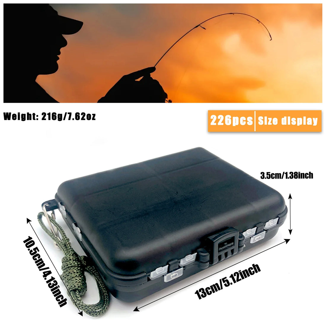 170–410PCS Professional Fishing Kit with Tackle Box – Hooks, Sinkers & Swivels for Bass, Trout & Saltwater Fishing, Rust-Proof Accessories