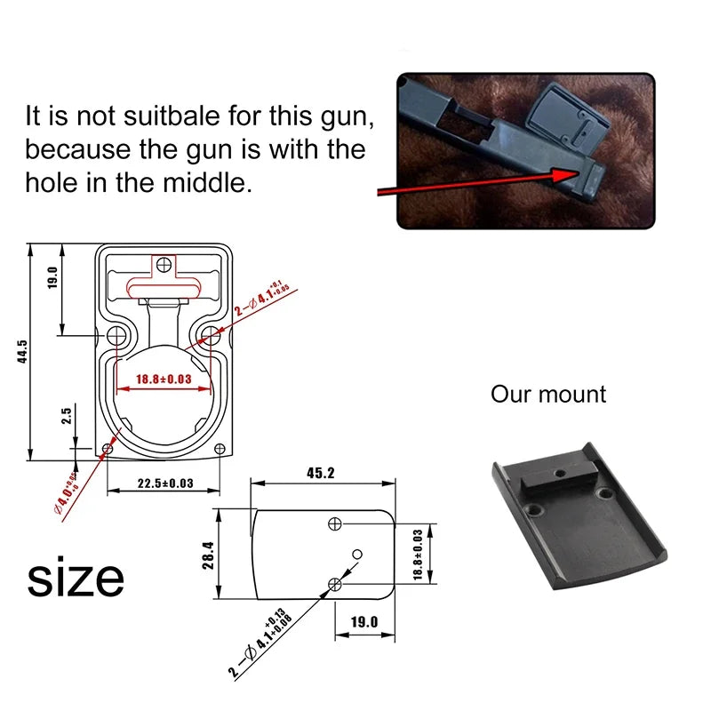 Reflex Collimator Scope Mini MR Red Dot Sight