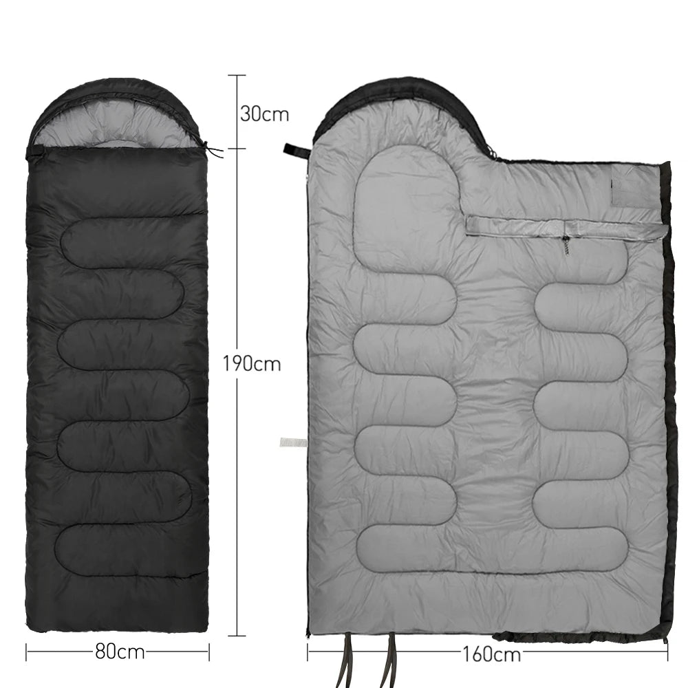 Lightweight 4-Season Camping Sleeping Bag – Warm Cotton Mummy & Envelope Style for Backpacking and Winter
